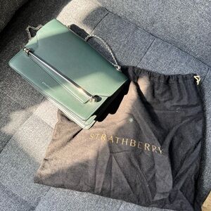 Negotiable! Strathberry East/West Shoulder Bag – Forest Green Leather